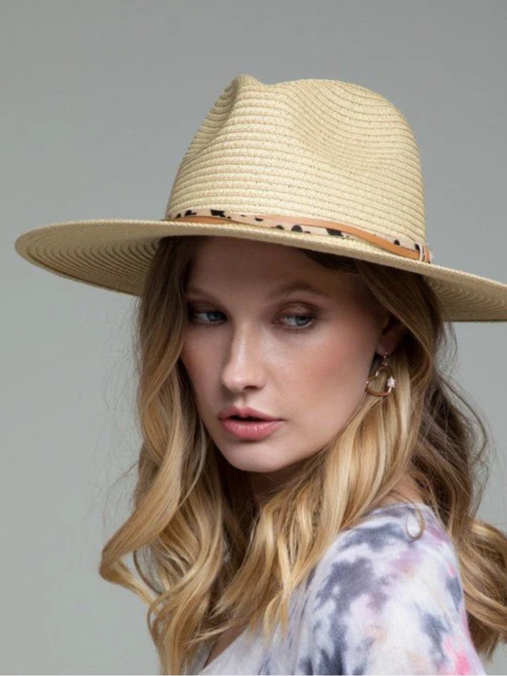 Ruggine Wide Brim Natural Panama Hat with Double Trim